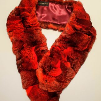 Red chinchilla scarf