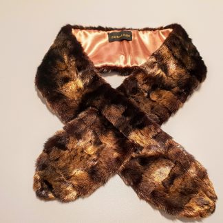 Black and gold mink scarf